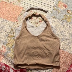 Halter crop tank tops.